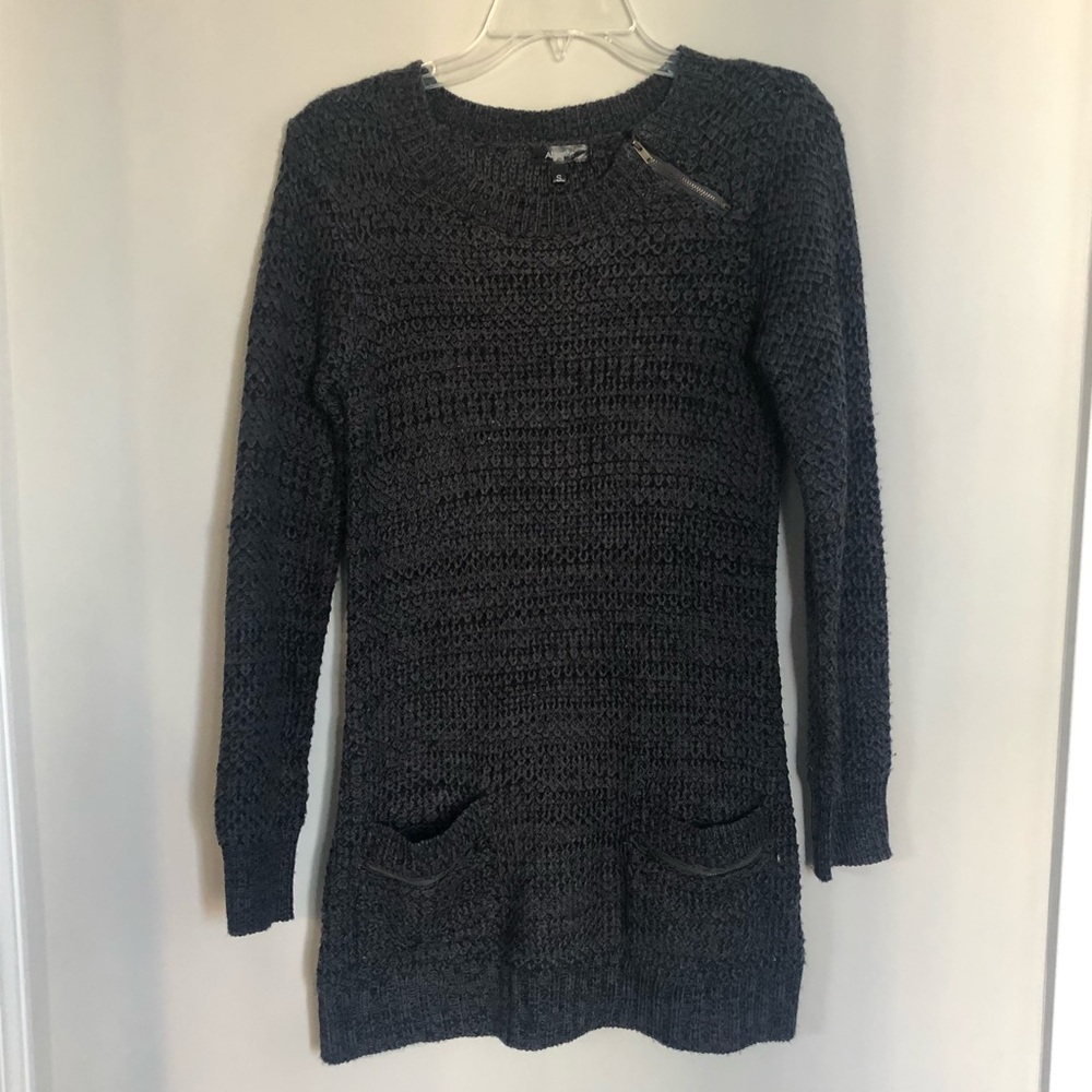 Stylish Dark Grey Sweater Dress